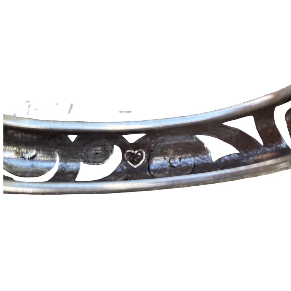 Brighton Silver Scroll Rhinestone Hinged Bangle B… - image 4